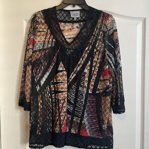 Lynn Ritchie Silver Two Piece blouse set - Size Medium - Art to Wear!